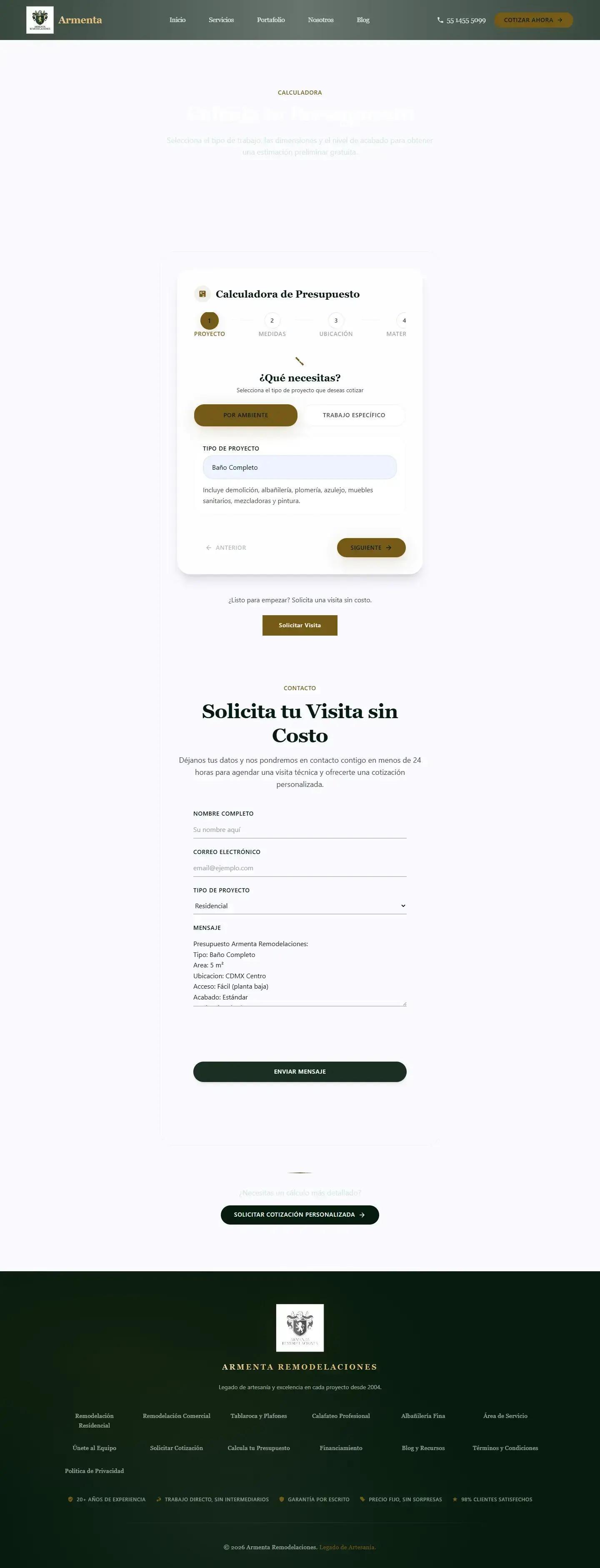 Armenta Acabados — Cotización