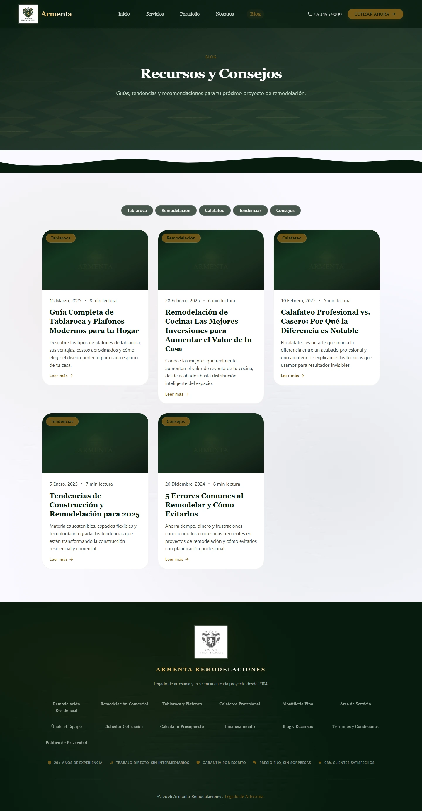 Armenta Acabados — Blog