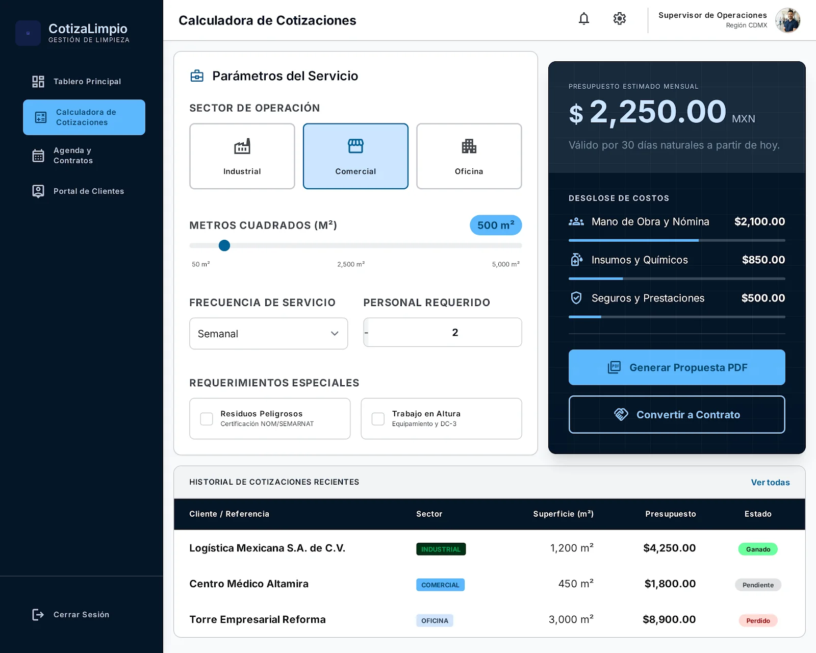 CleanQuote: Gestión de Servicios