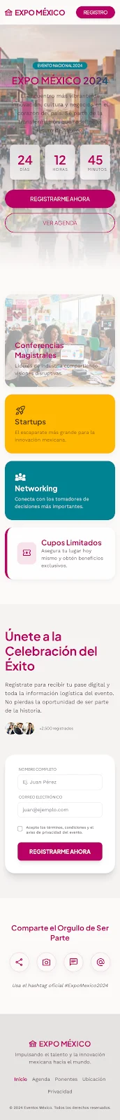 Landing Eventos México